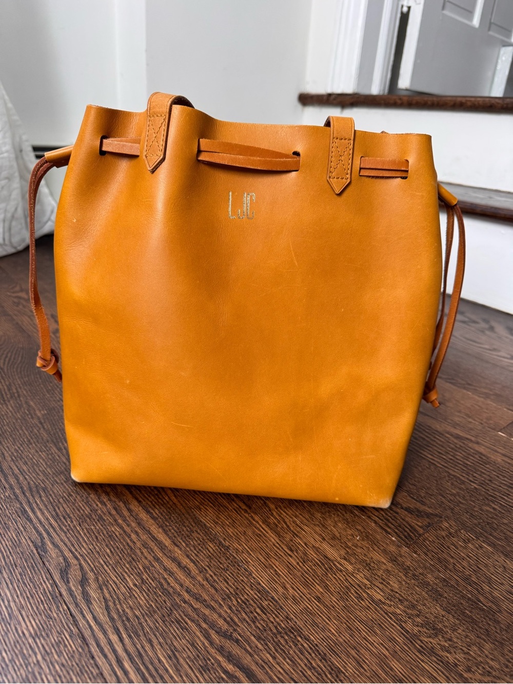 Madewell Drawstring Leather Tote